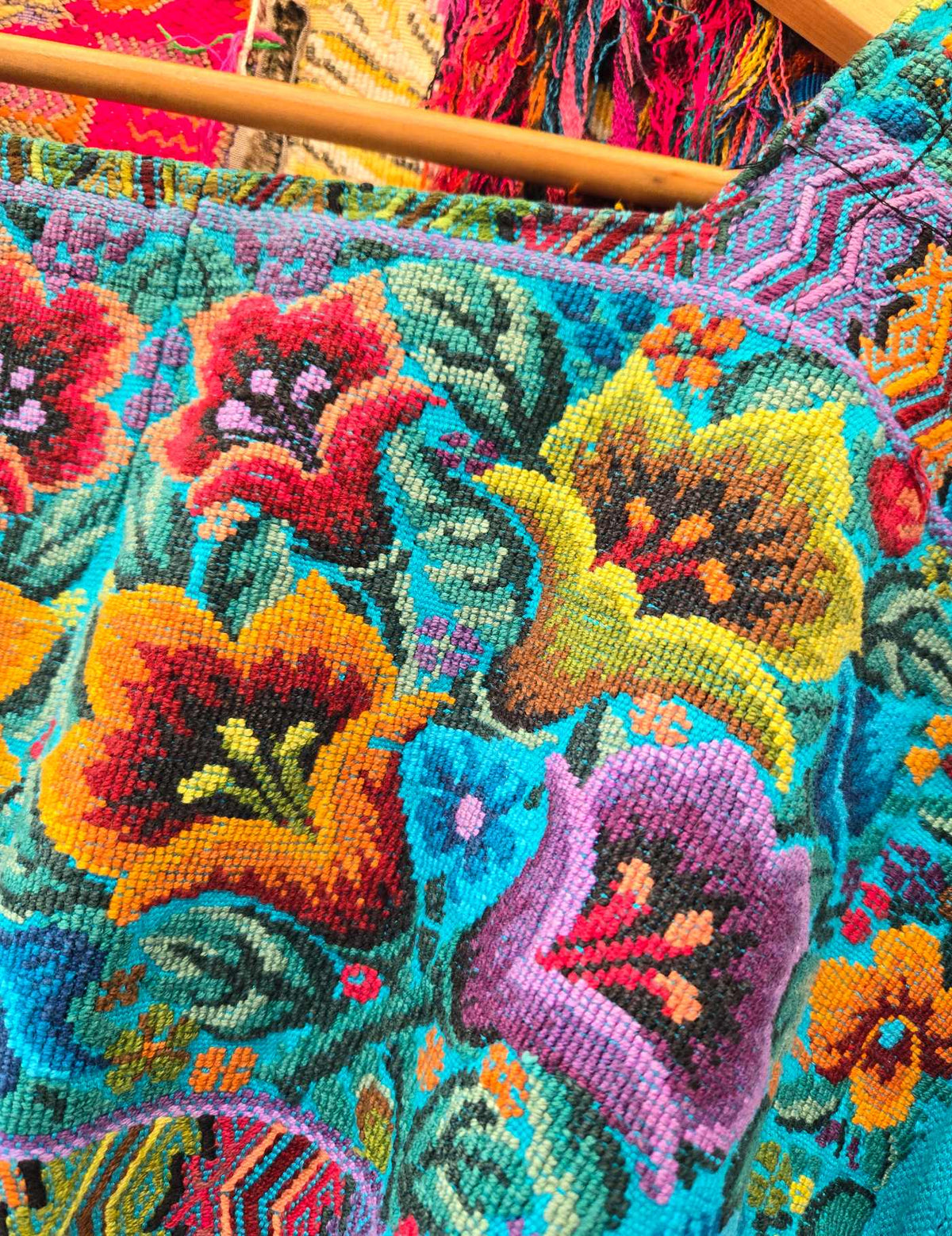 Turquoise Floral Comalapa Huipil #10-226