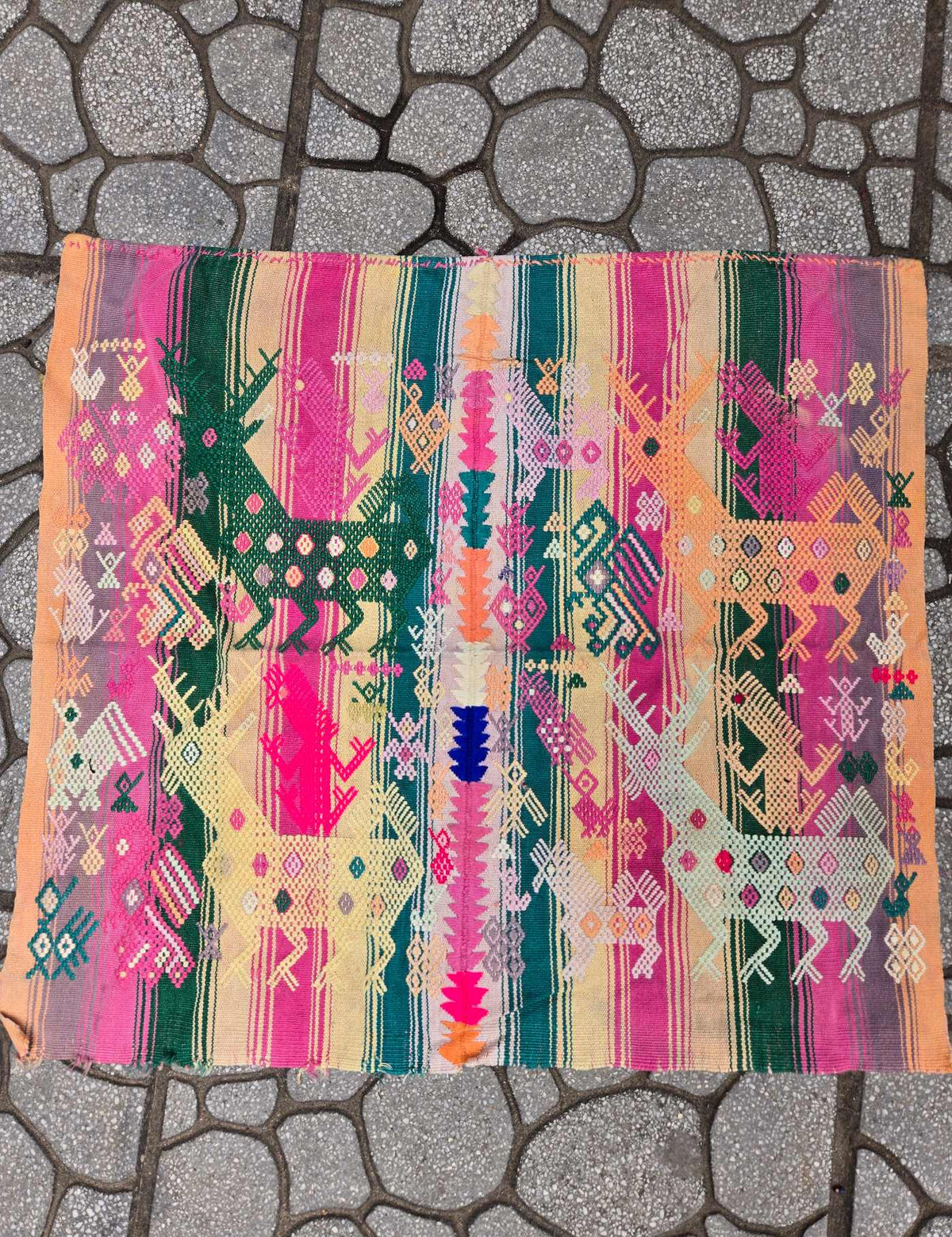 Very Old Colourful Chichicastenango Tzute #10-233