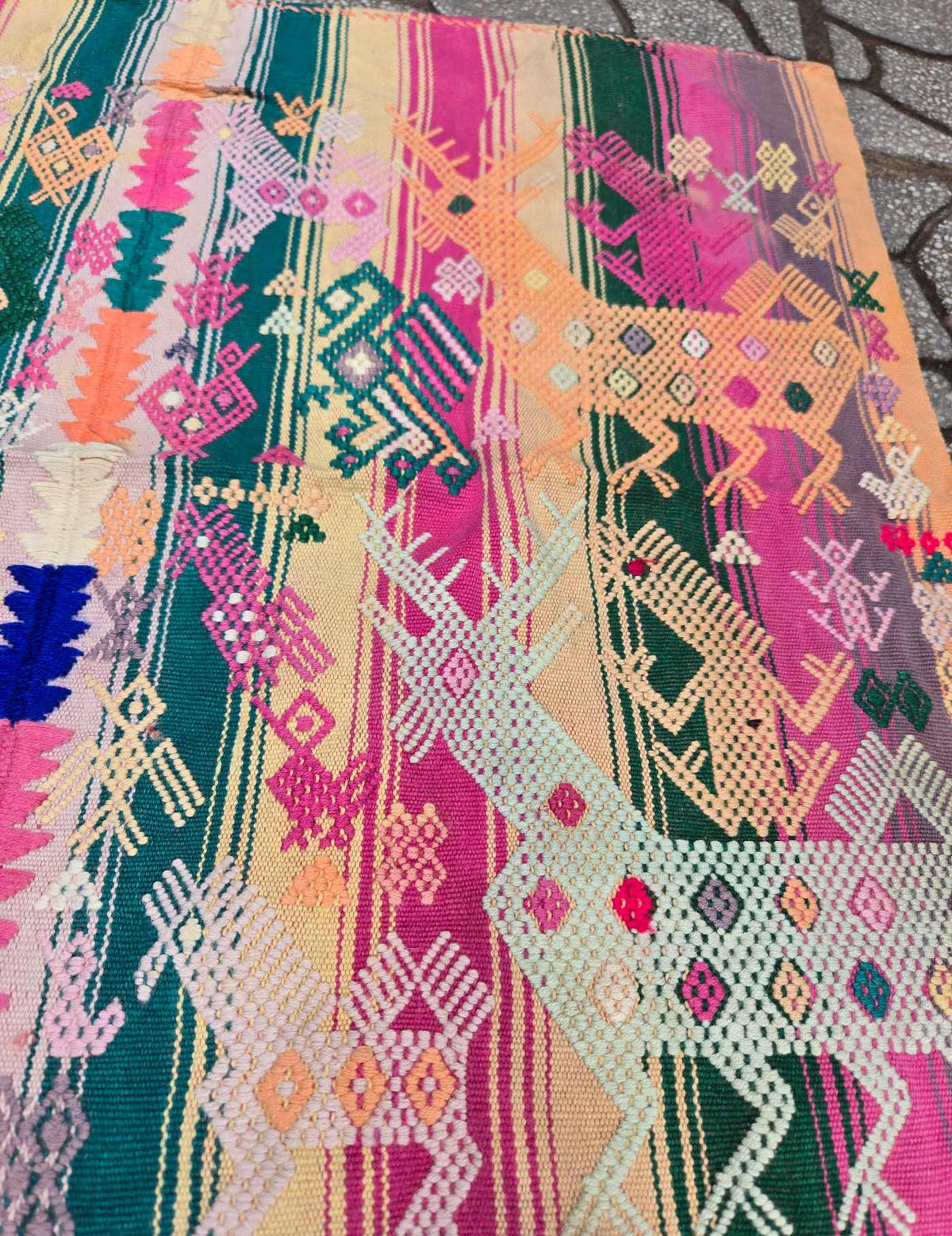 Very Old Colourful Chichicastenango Tzute #10-233