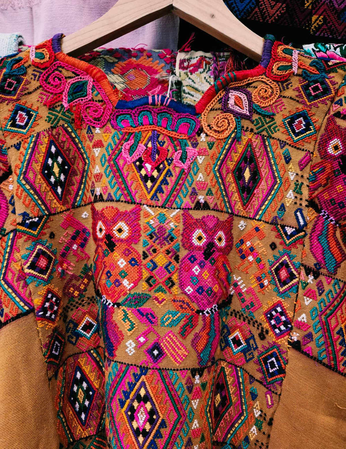 Owls and Geometrics Chichicastenango Huipil #10-235