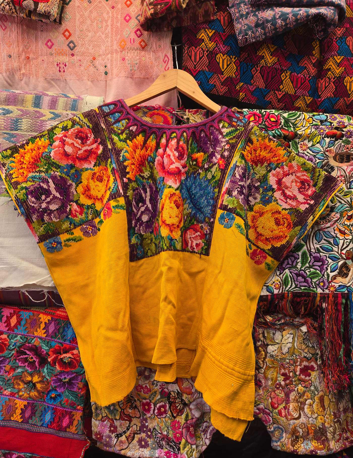 Yellow Floral Chichicastenango Huipil #10-237
