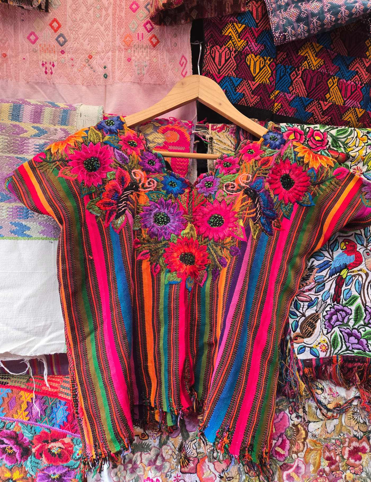 Rainbow Floral Patzún Huipil #10-243