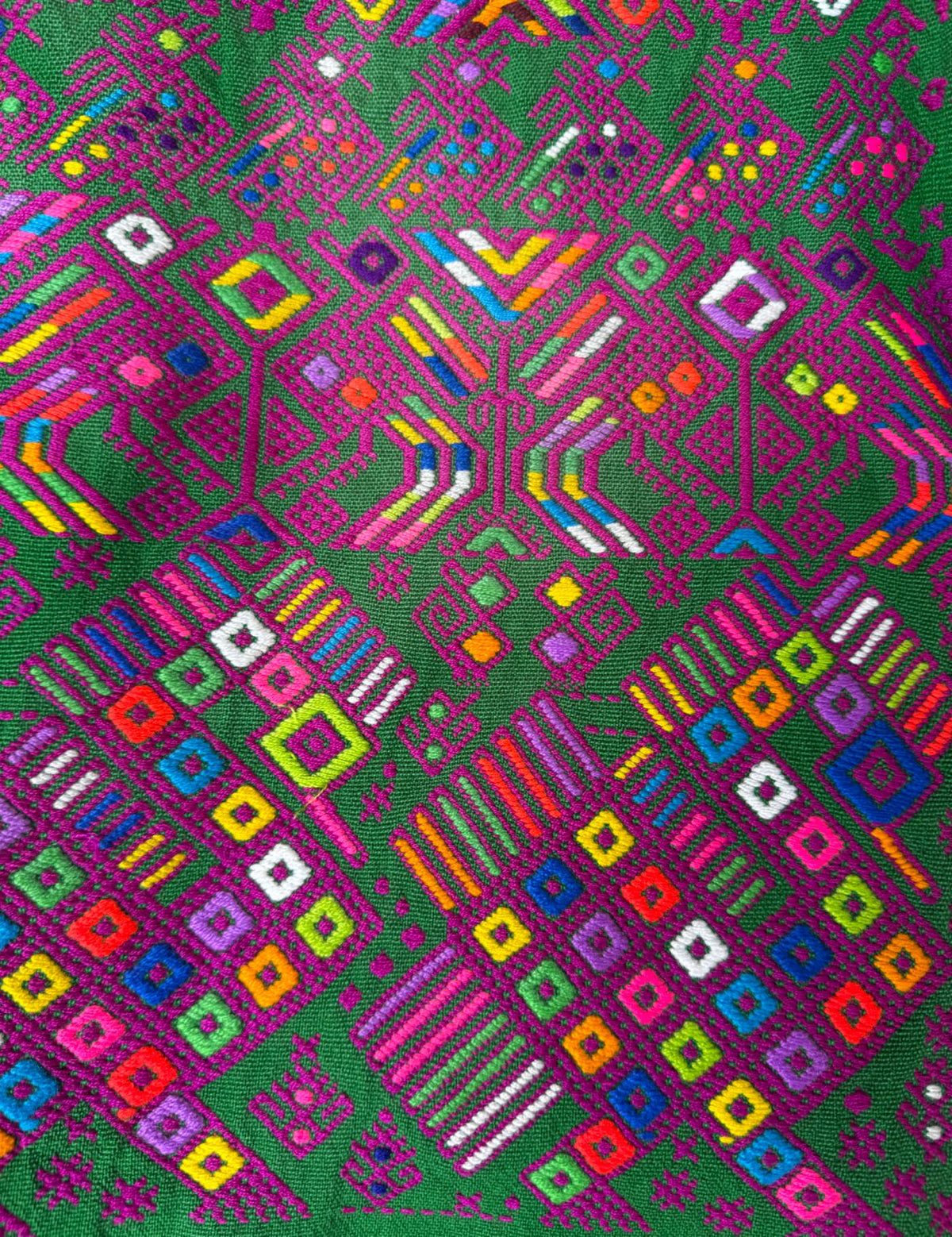 Green and Fuchsia Nahualá Huipil #10-251