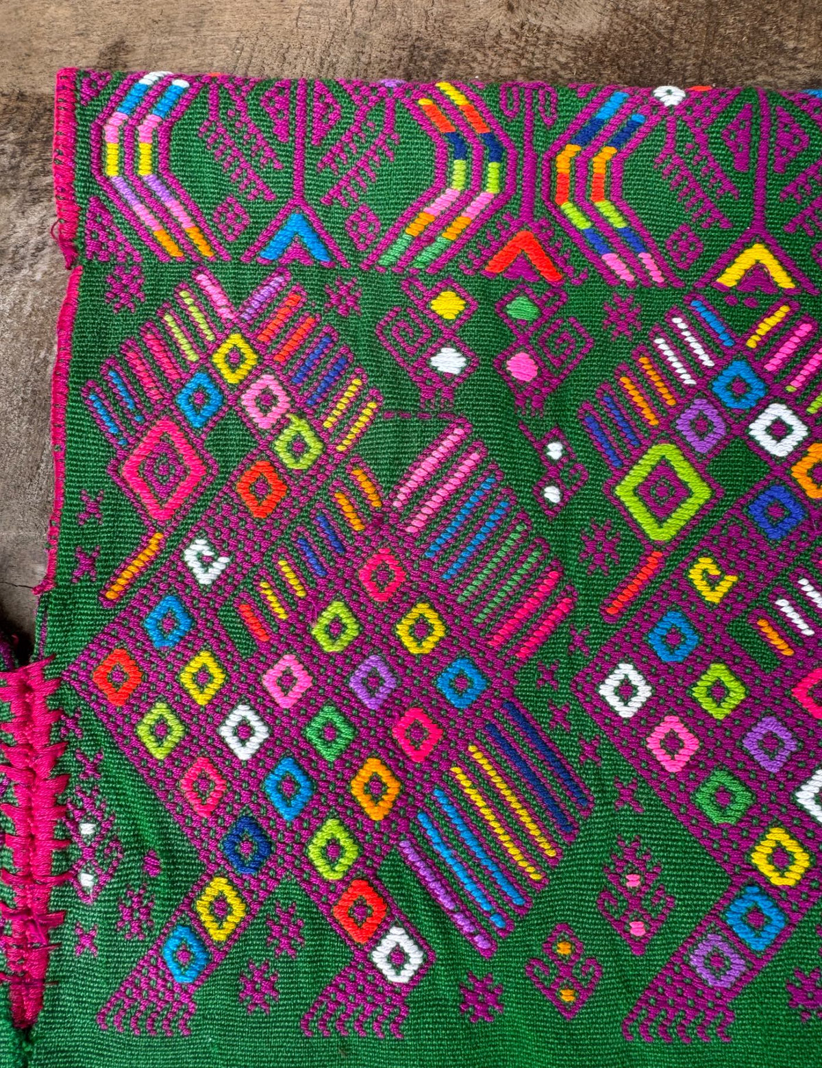 Green and Fuchsia Nahualá Huipil #10-251