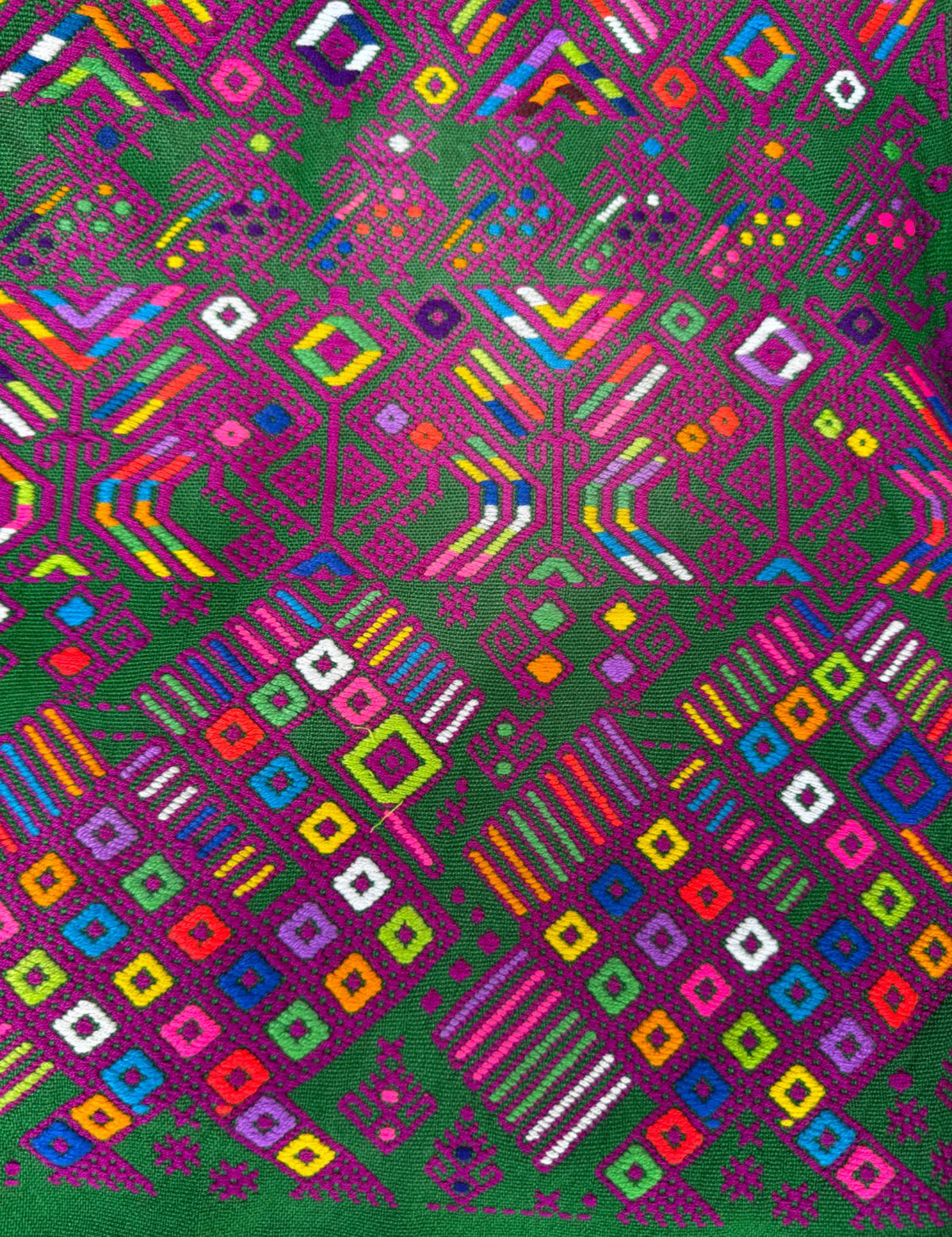 Green and Fuchsia Nahualá Huipil #10-251