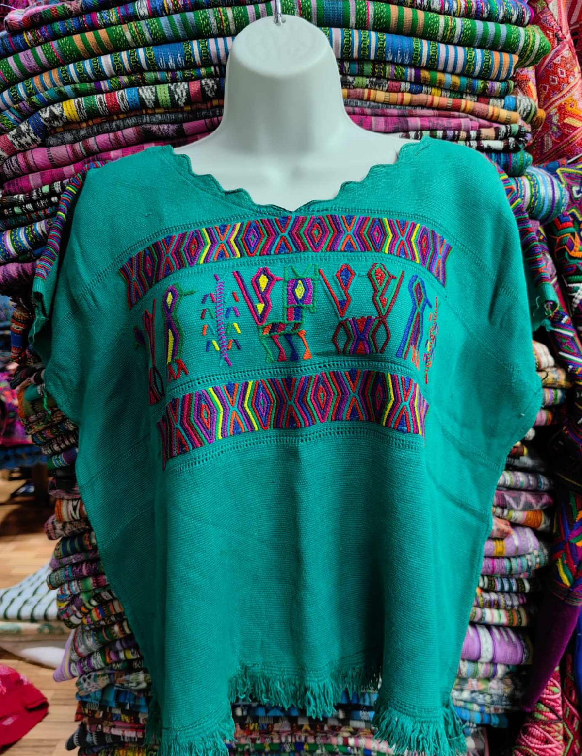 Green and Berry Nebaj Huipil #10-258