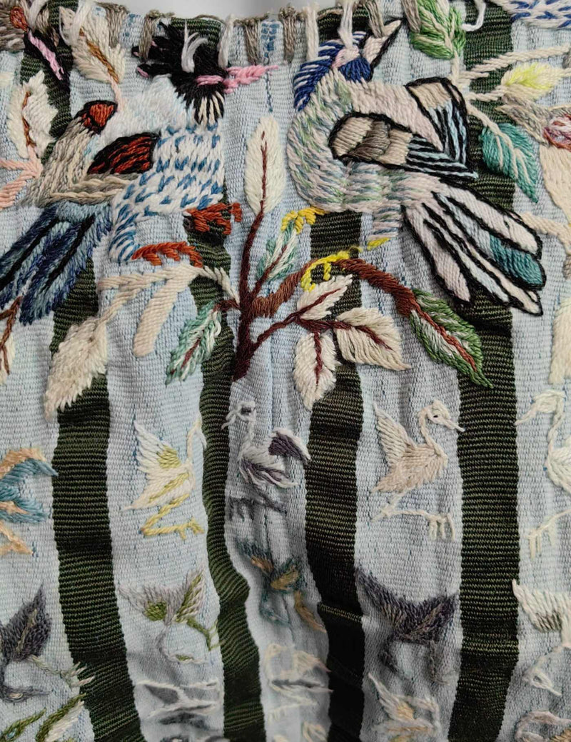 Green and White Striped Santiago Huipil #10-259