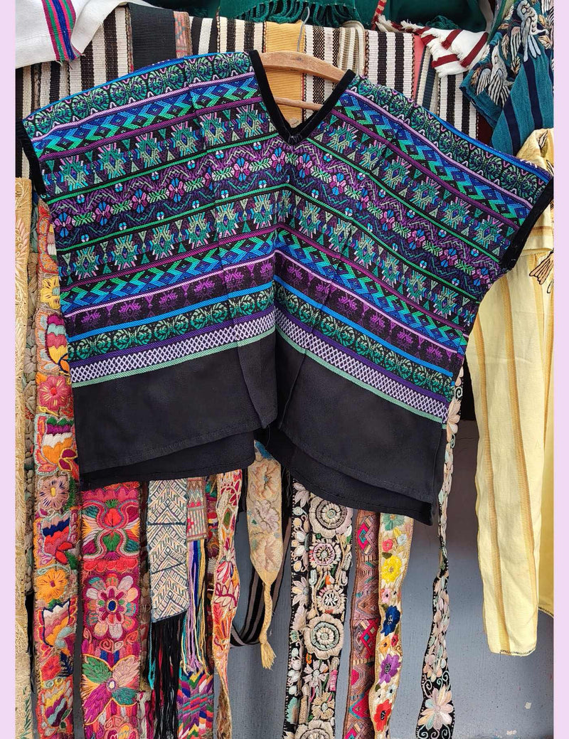 Black with Geometric Totonicapán Huipil #10-260