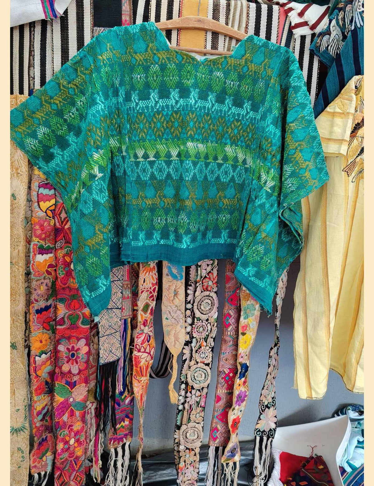Green and Turquoise Cobán Huipil #10-263