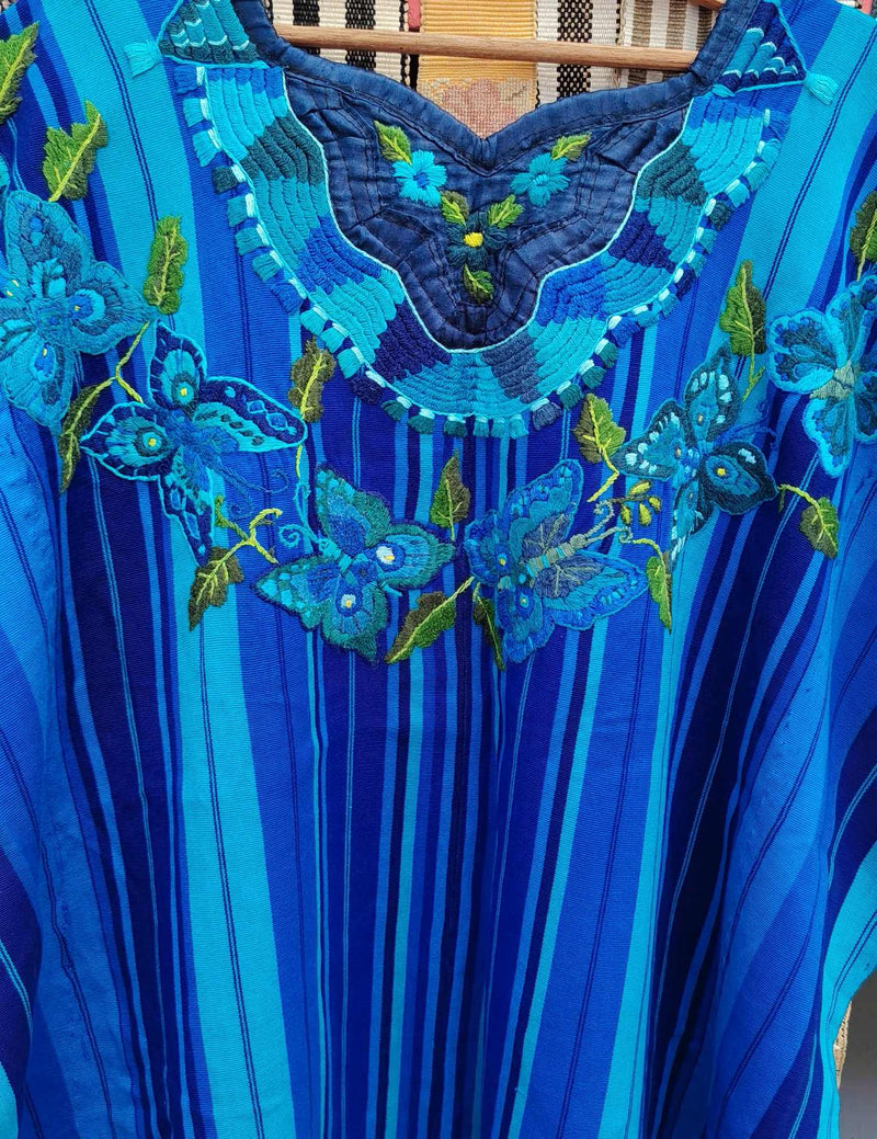Blue with Butterflies Santiago Huipil #10-268
