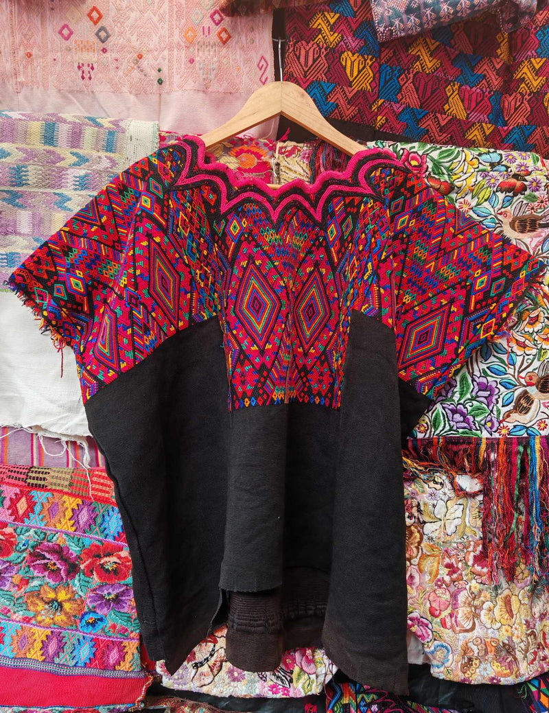 Black and Red Chichicastenango Huipil #10-274