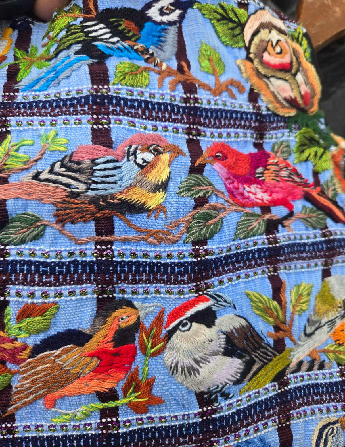 Blue with Birds Santiago Huipil #10-296