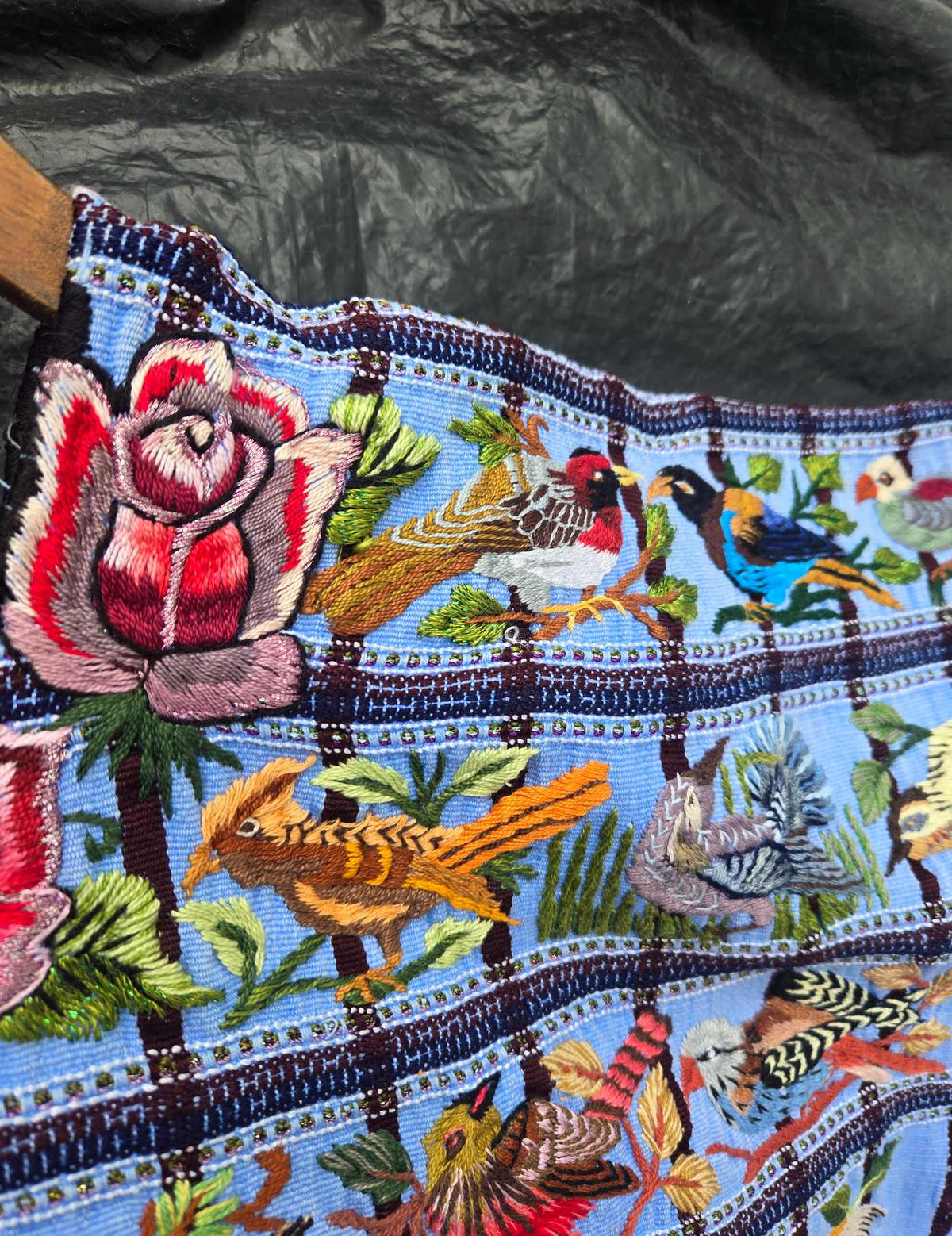 Blue with Birds Santiago Huipil #10-296