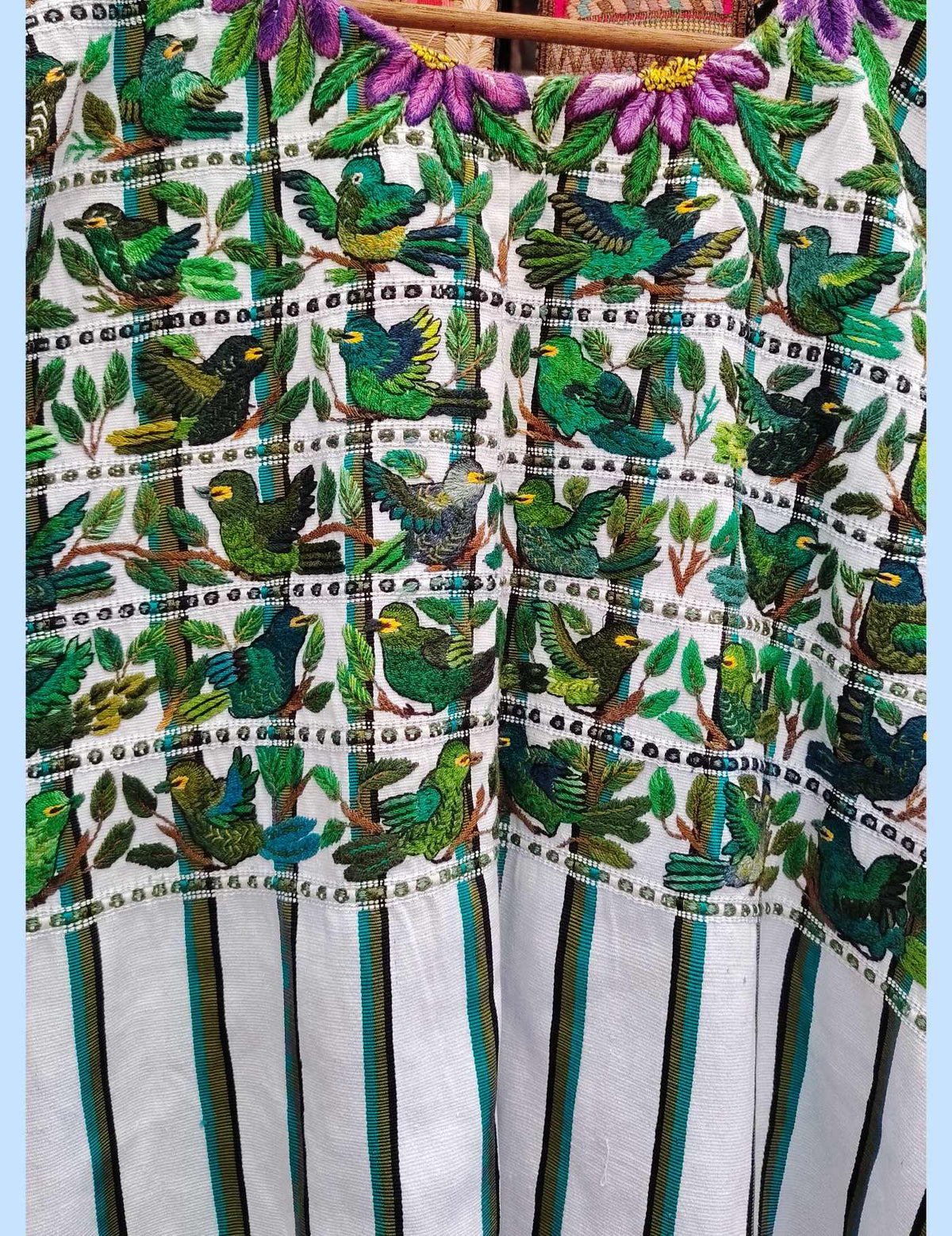 Green and White Santiago Huipil #10-302