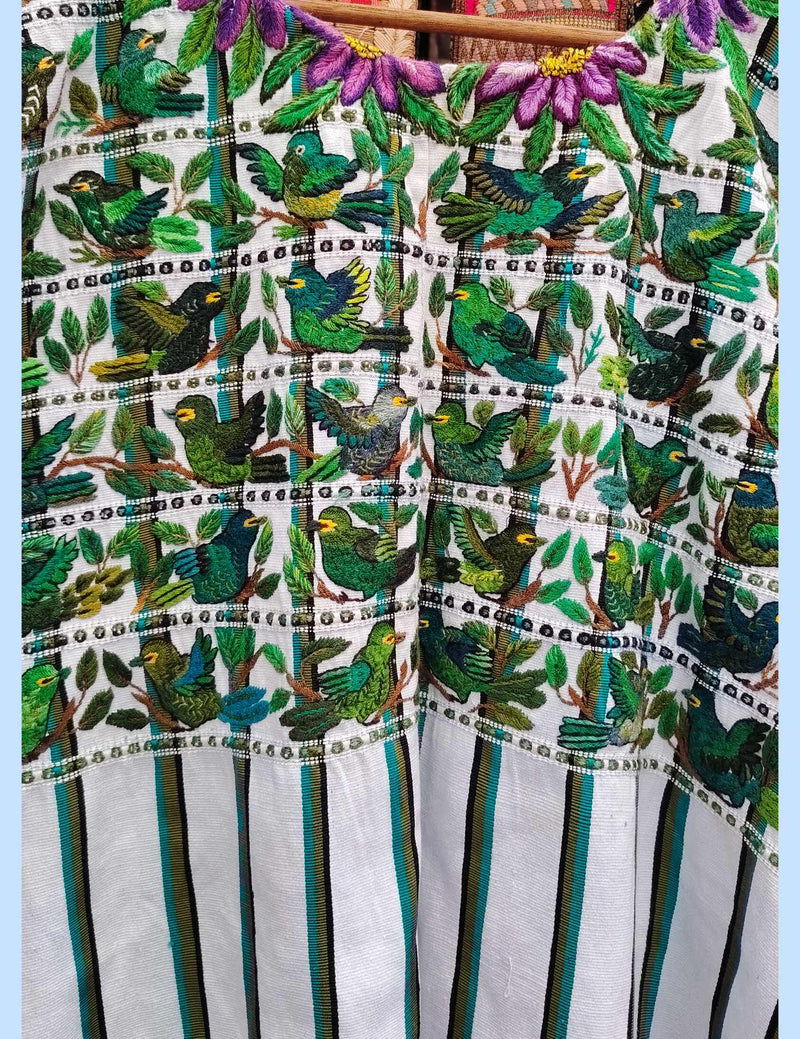 Green and White Santiago Huipil #10-302