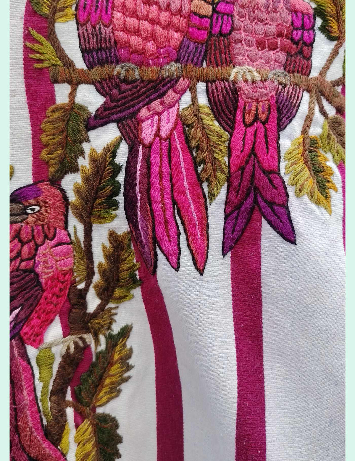 Fuchsia and White Santiago Huipil #10-303
