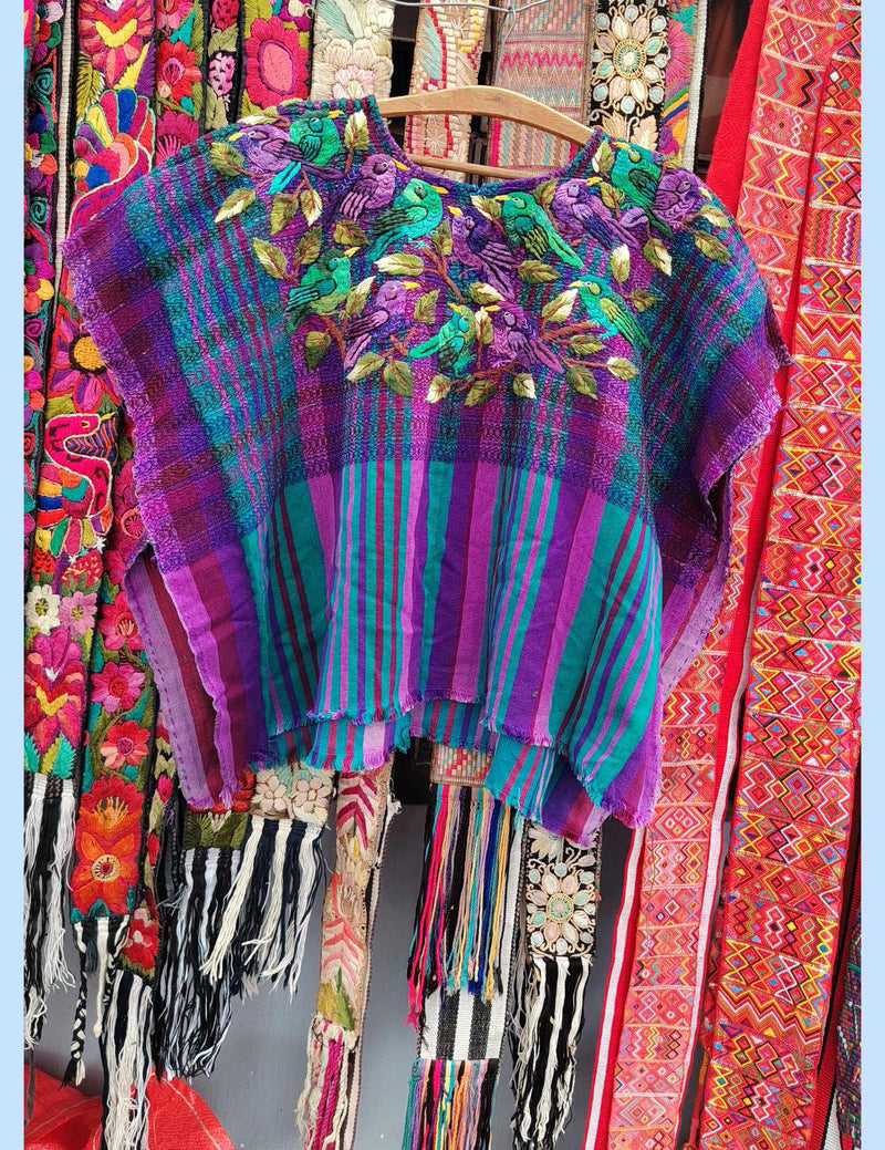 Purple and Turquoise Santiago Huipil #10-307