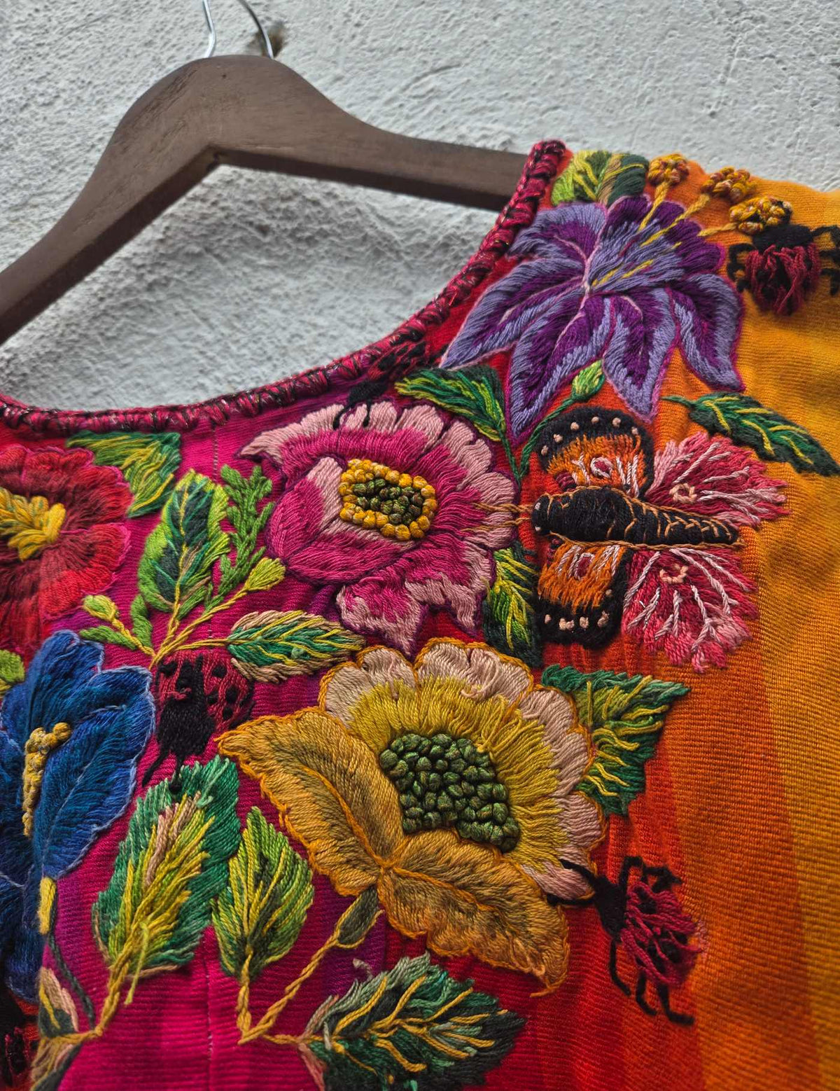 Pink and Mustard Santiago Huipil #10-319
