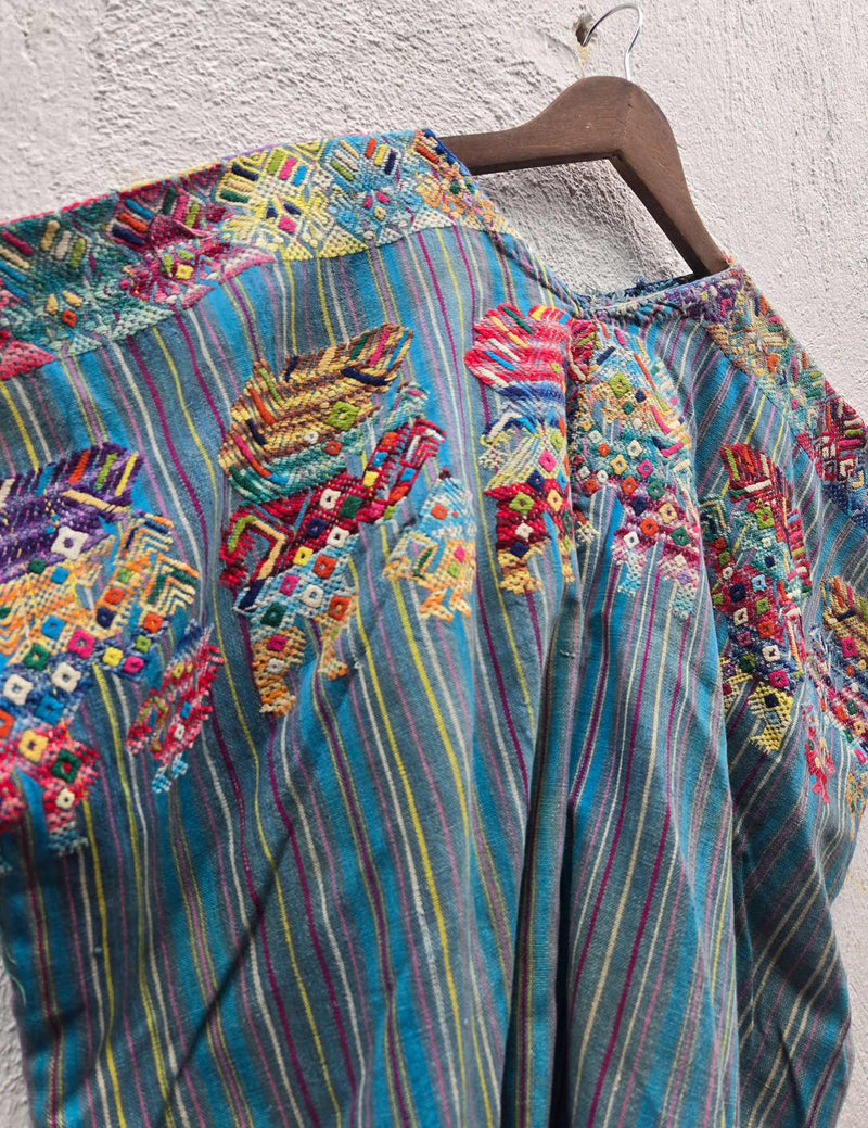 Indigo Striped Nahualá Huipil #10-321