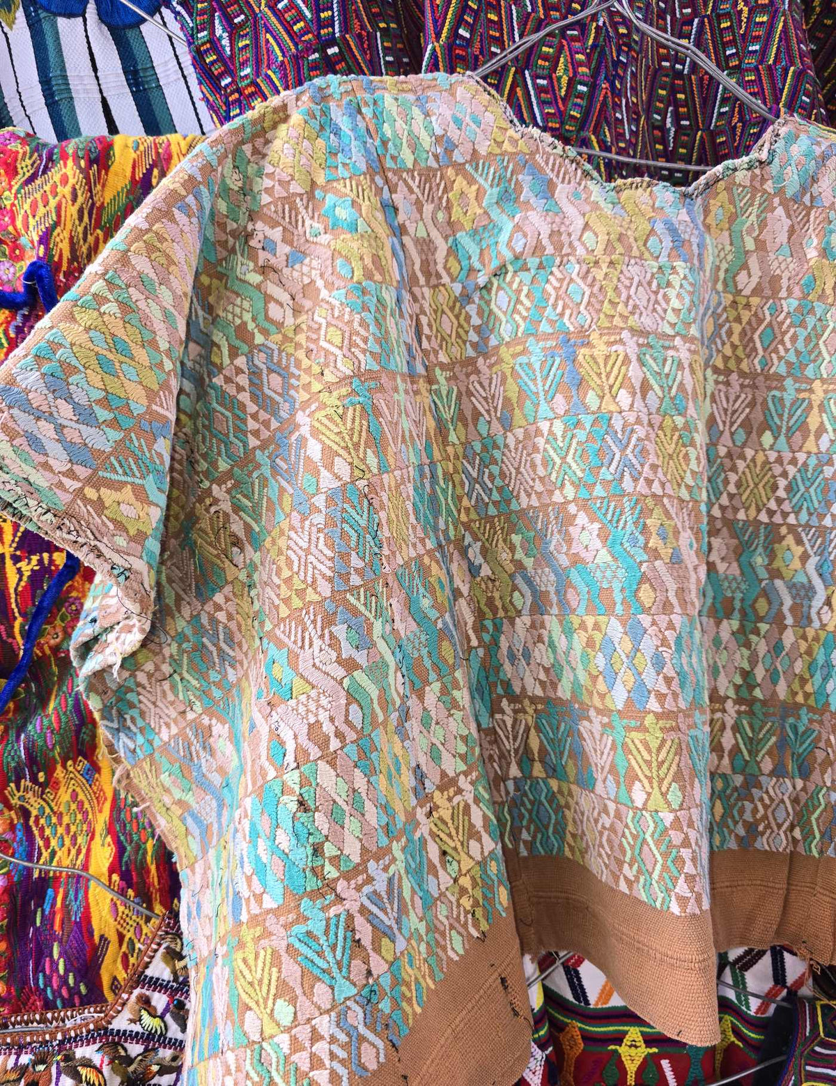 Colourful on Brown Cobán Huipil #10-325