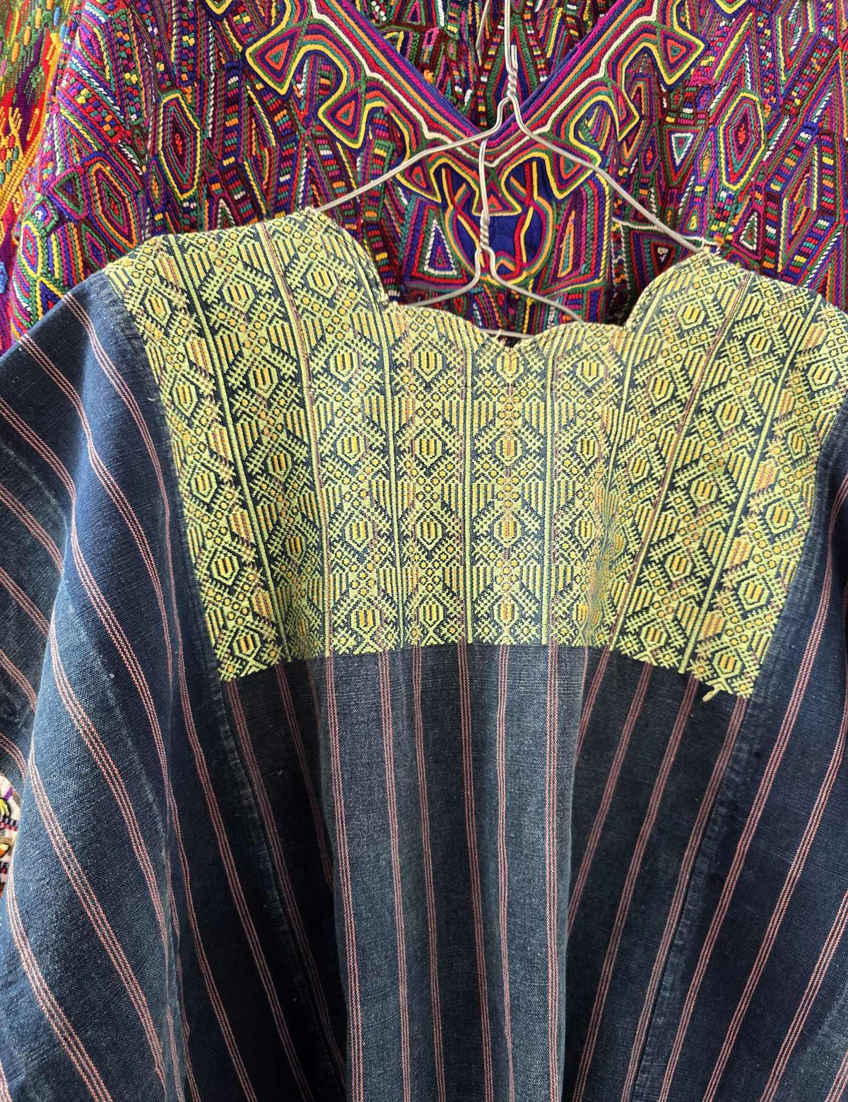 Indigo and Gold Nahualá Huipil #10-338