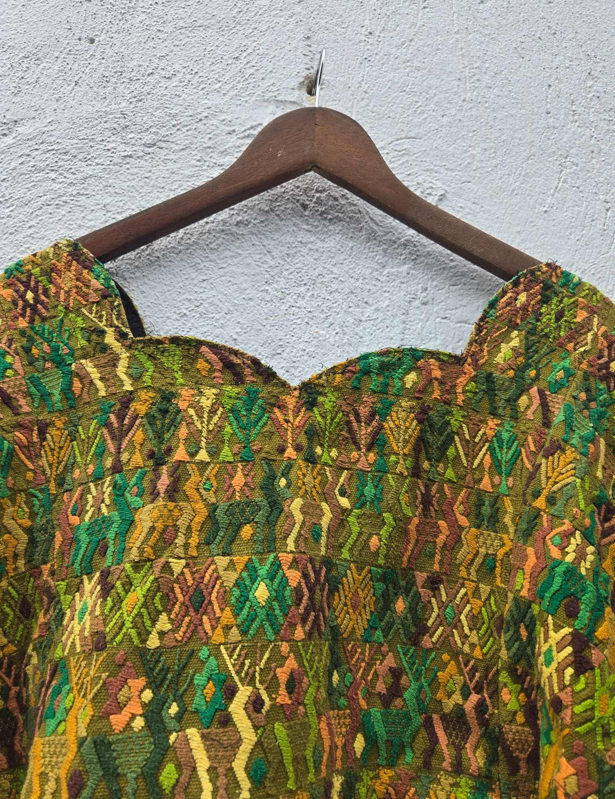 Earthy Green Cobán Huipil #10-344