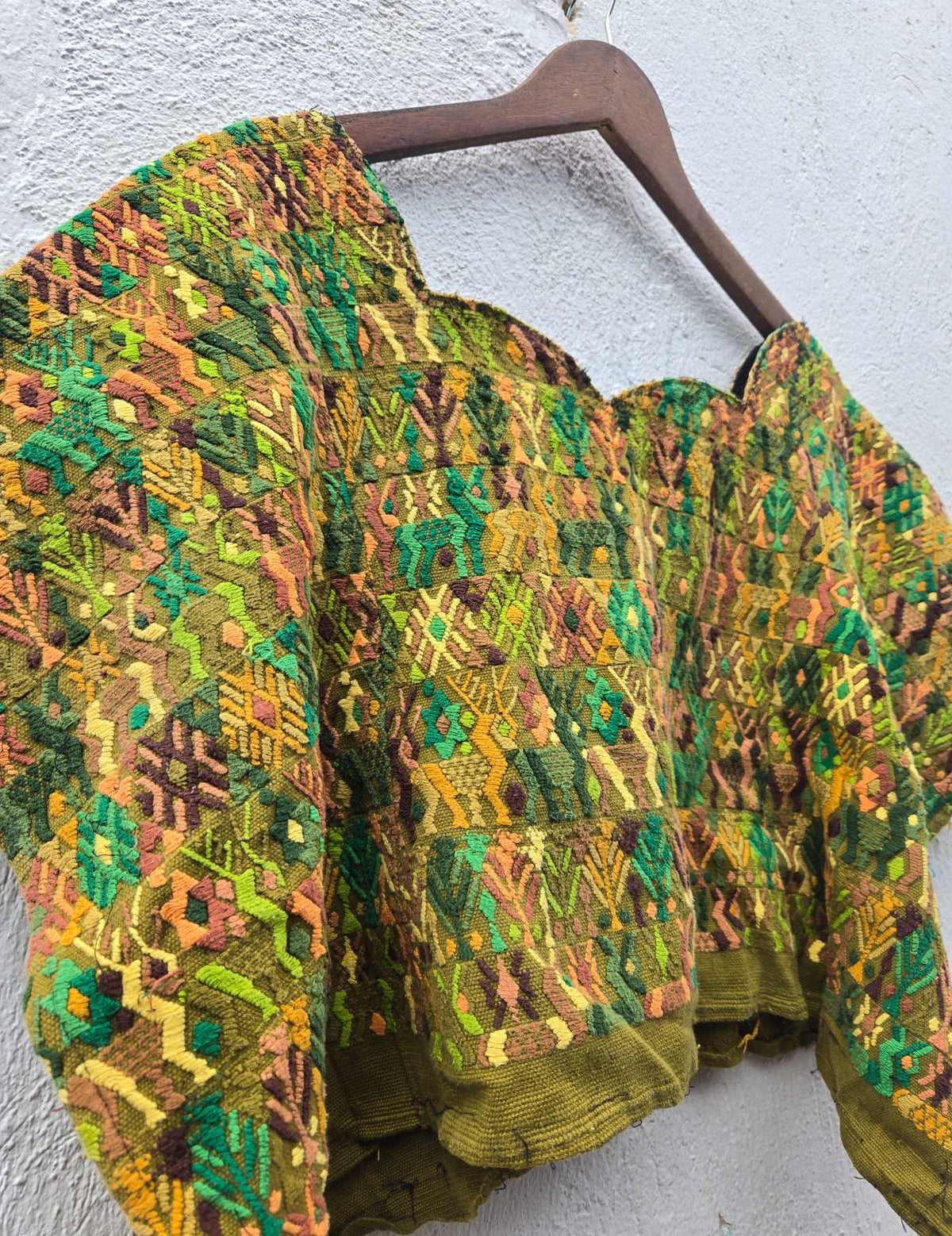 Earthy Green Cobán Huipil #10-344