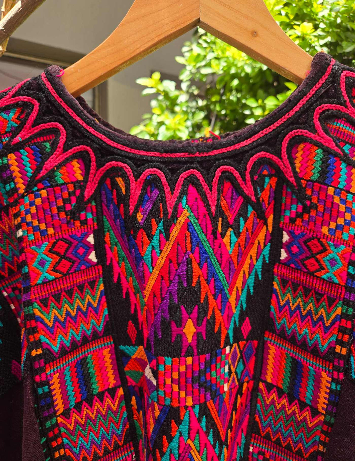 Red Pink and Brown Chichicastenango Huipil #10-350