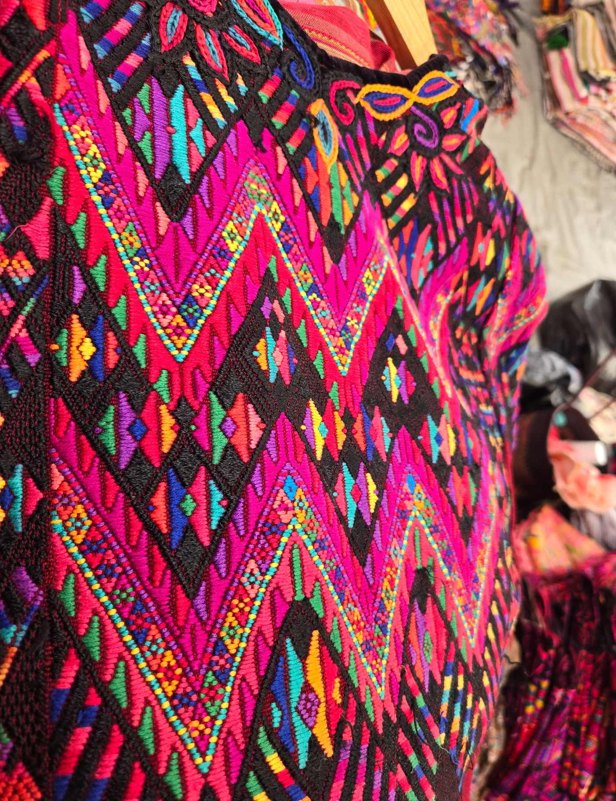 Pink and Red Chichicastenango Huipil #10-352