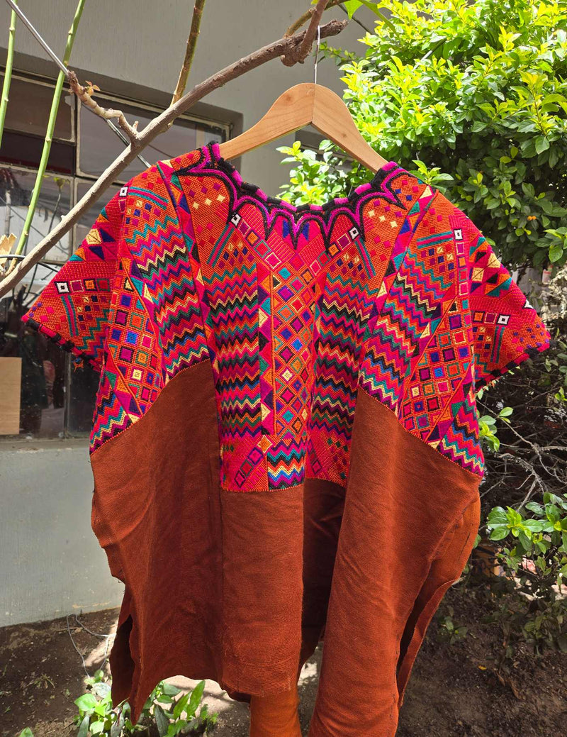 Brown and Orange Chichicastenango Huipil #10-354