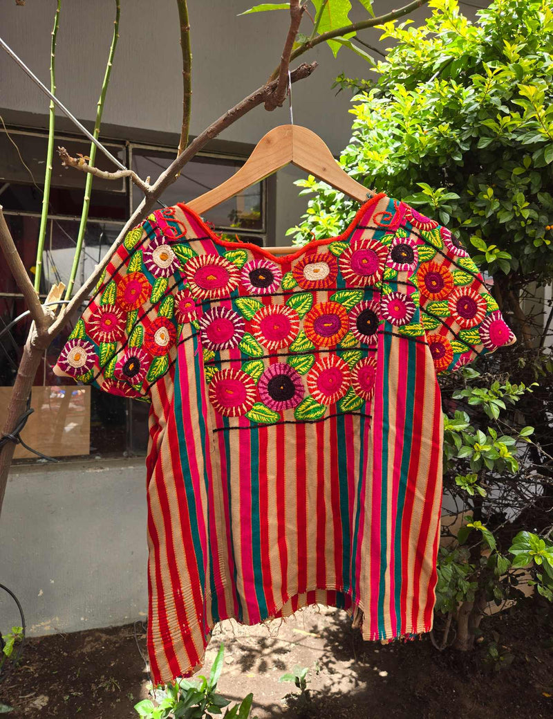 Playful Floral Chichicastenango Huipil #10-355