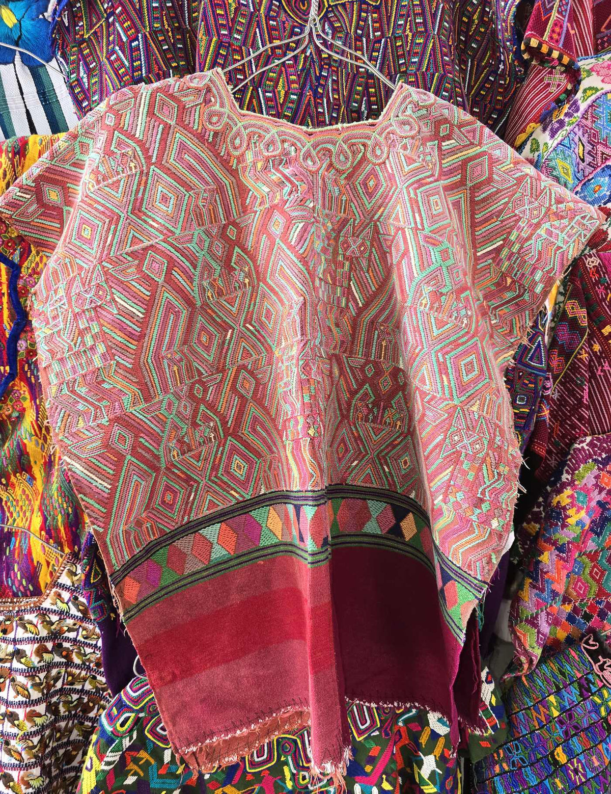 Pink and Red Nebaj Huipil #10-360