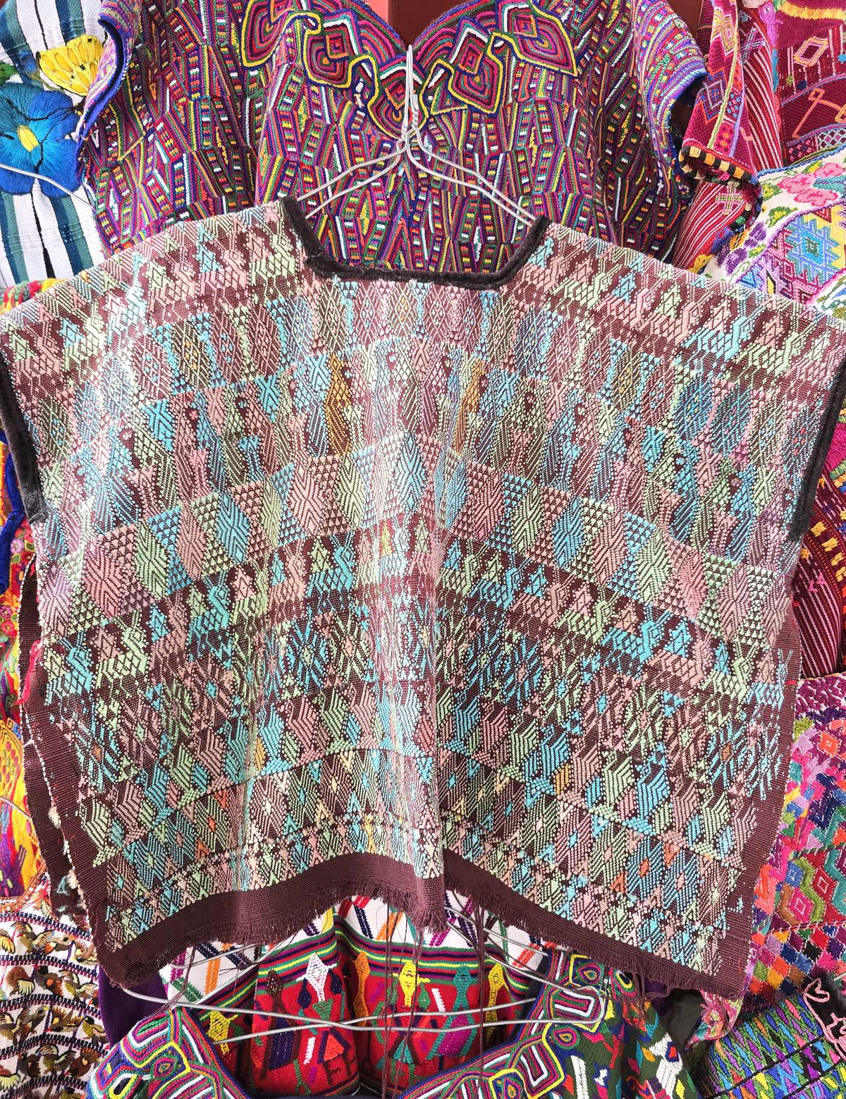 Brown and Blue Cobán Huipil #10-363