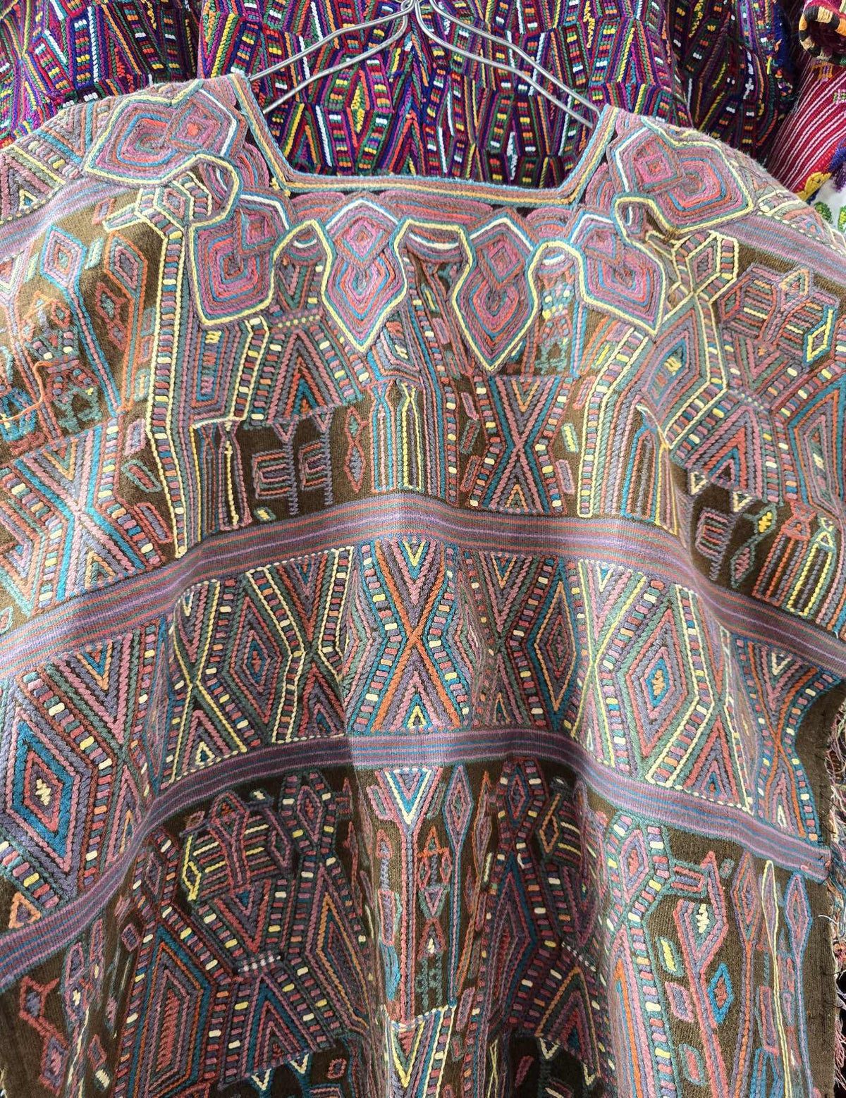 Brown and Pink Nebaj Huipil #10-364