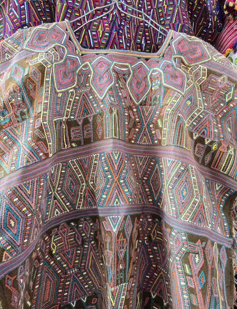 Brown and Pink Nebaj Huipil #10-364