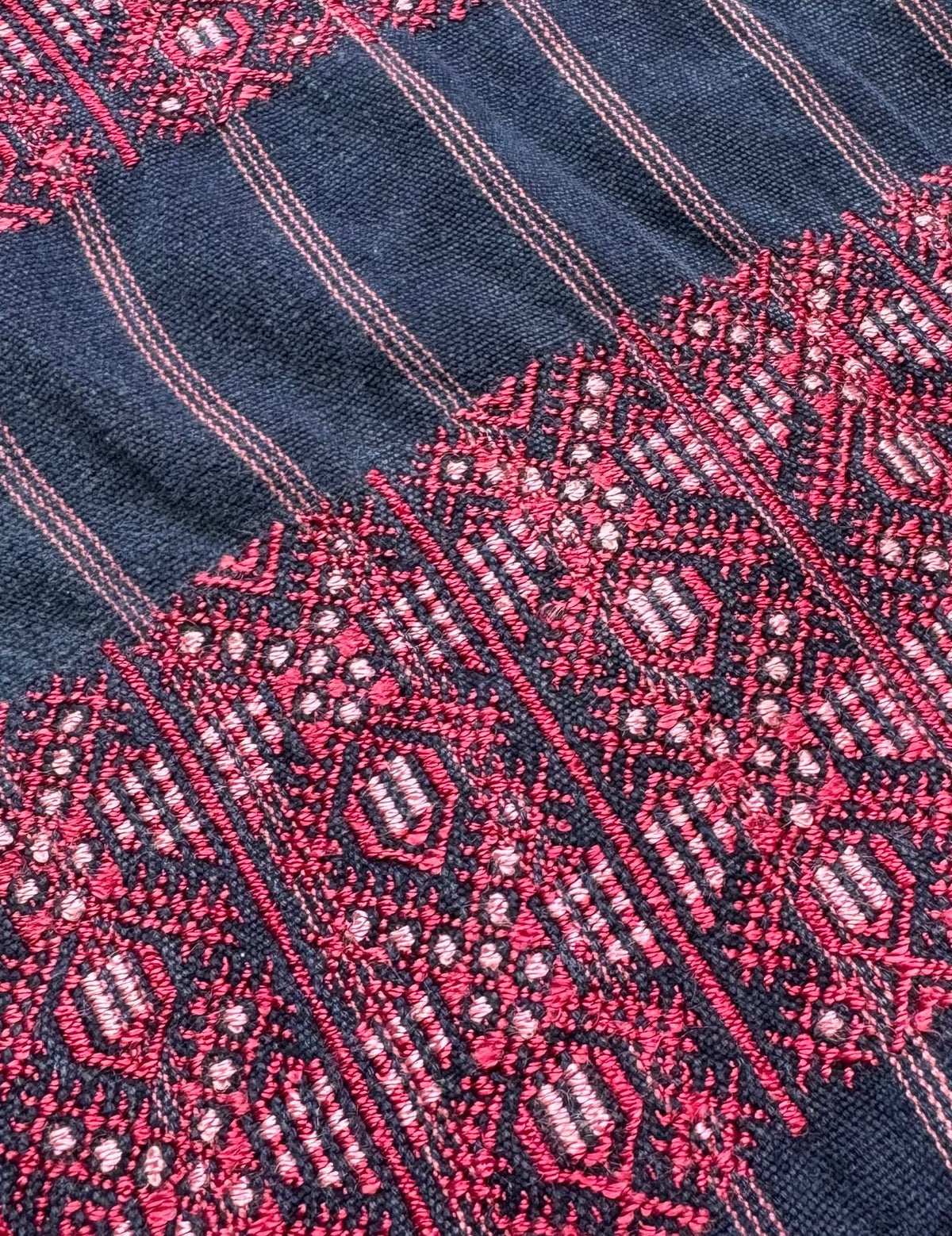 Indigo with double-headed birds Nahualá Huipil #10-369