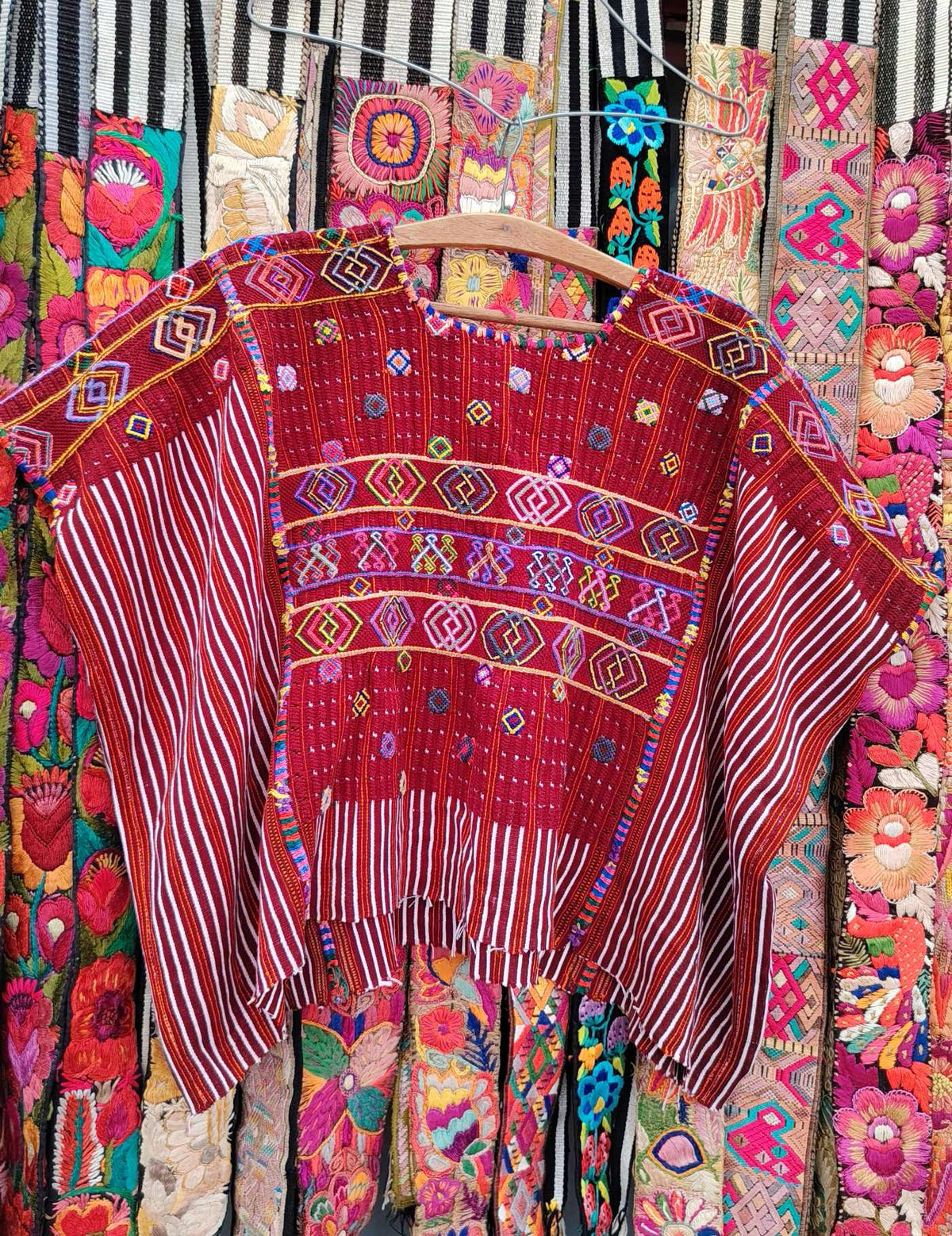 Burgundy and Purple Colotenango Huipil #10-375