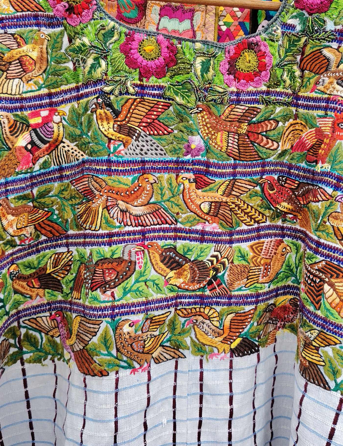 Brown and Green Birds Santiago Huipil #10-380