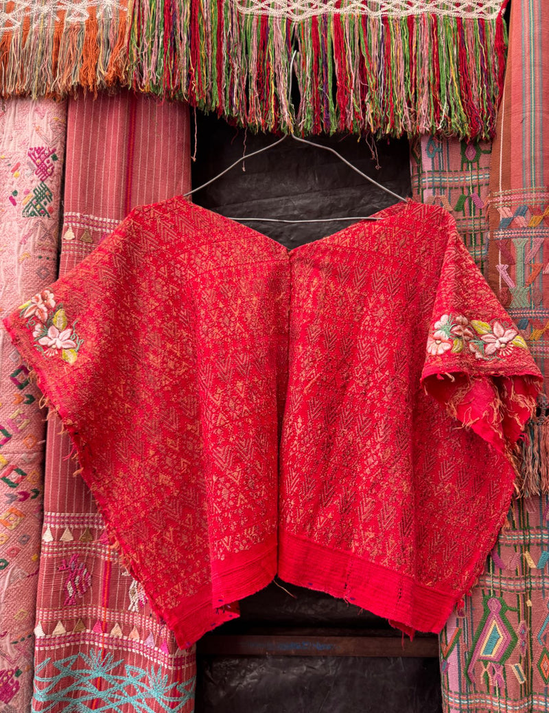 Bright Red Cobán Huipil #10-382