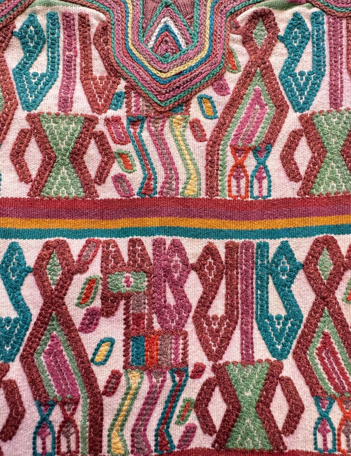 Terracotta and Turquoise Nebaj Huipil #10-384