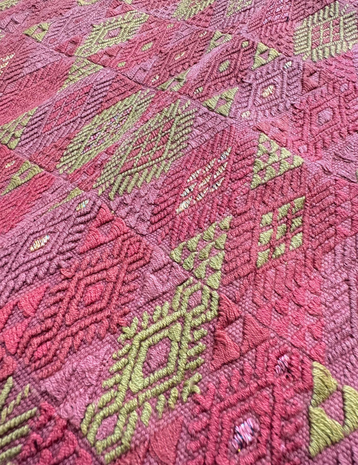 Coral and Yellow Cobán Huipil #10-385