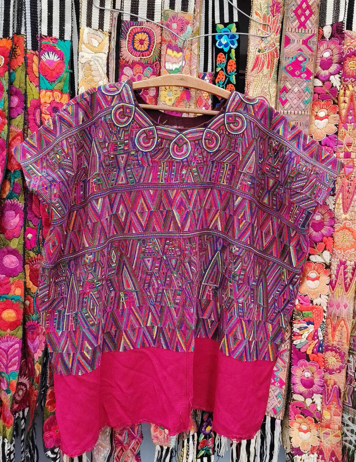 Berry and Red Nebaj Huipil #10-408
