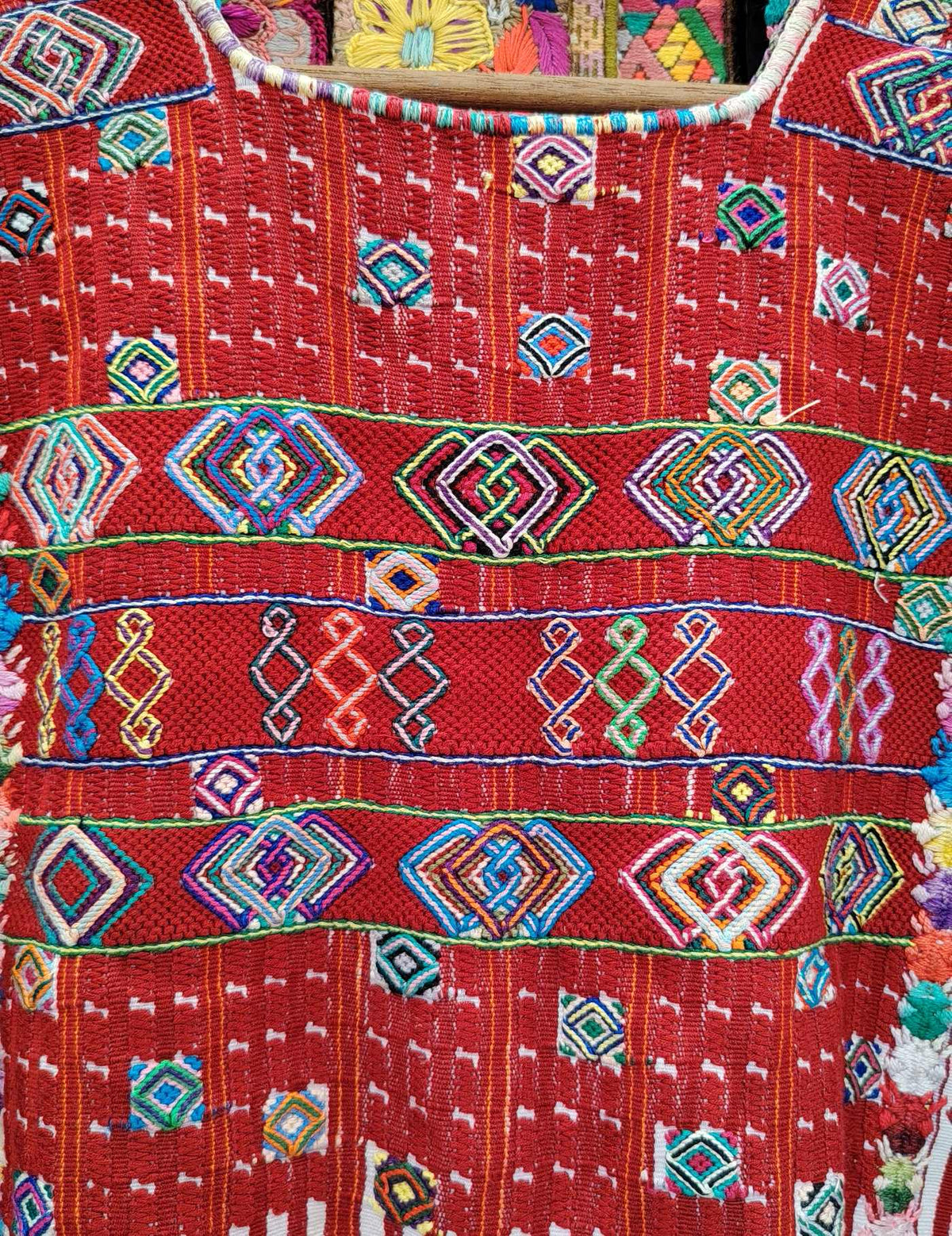 White with Beetles Colotenango Huipil #10-411