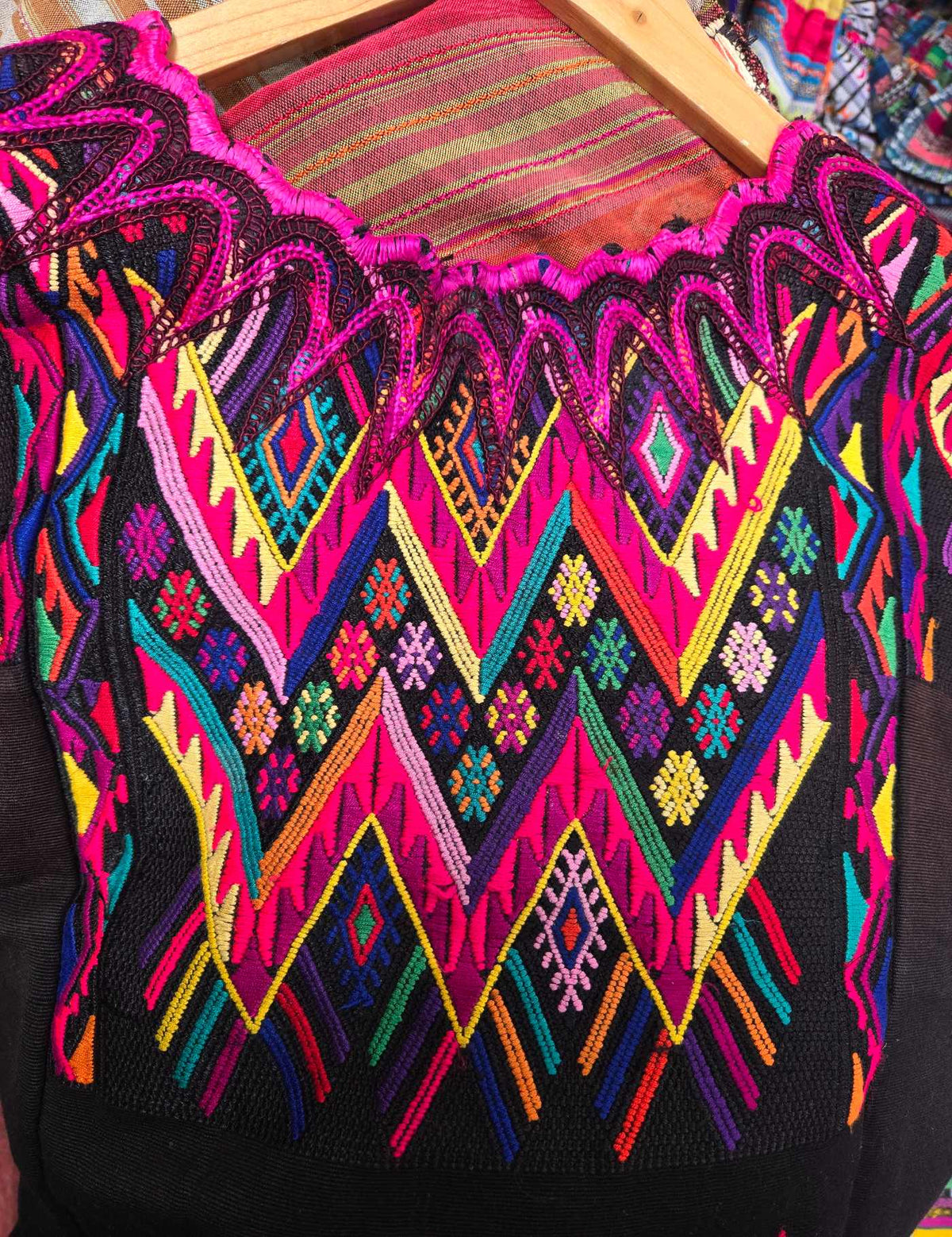 Multicolored geometrics Chichicastenango Huipil #10-415