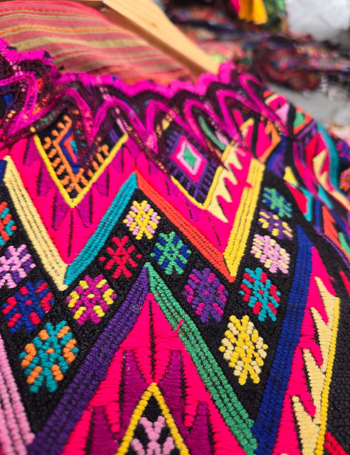 Multicolored geometrics Chichicastenango Huipil #10-415