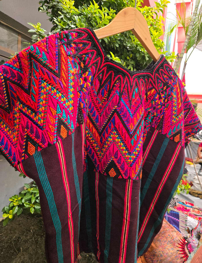 Geometrics on Stripes Chichicastenango Huipil #10-416