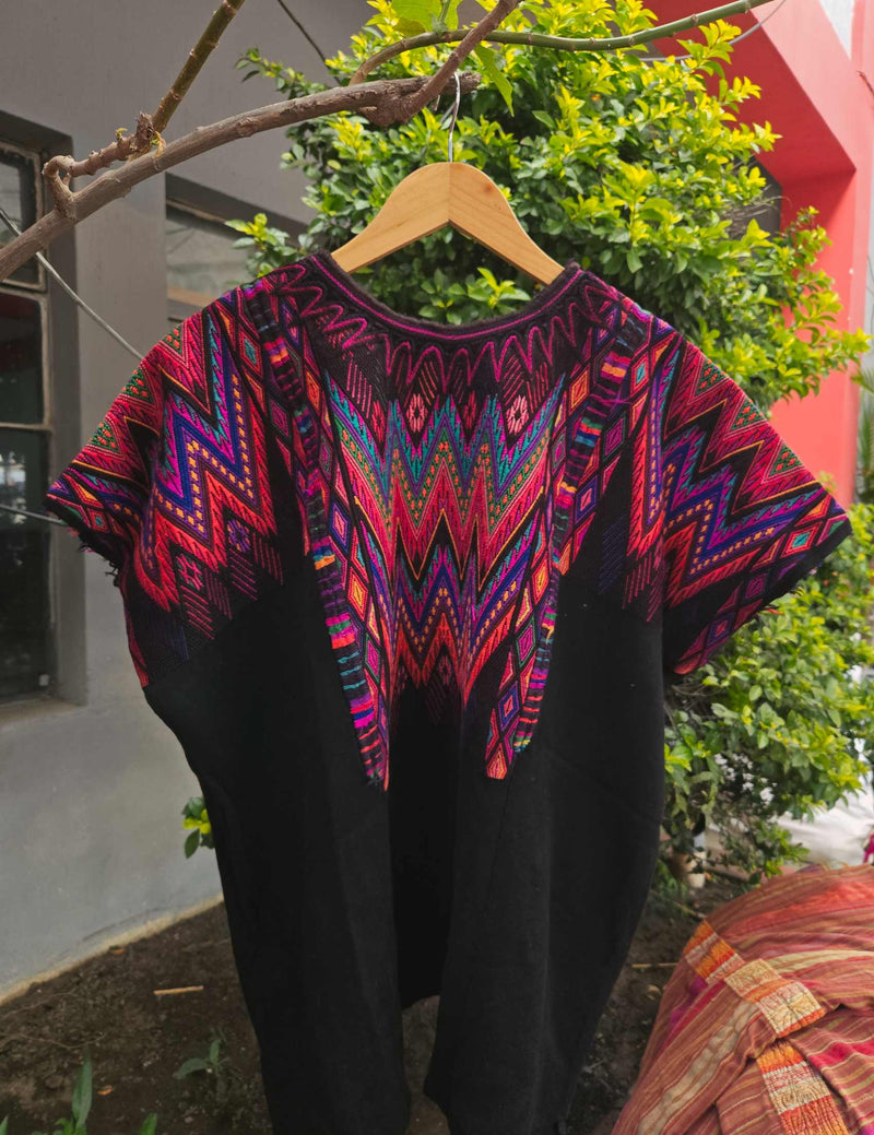 Multicolored Geometric Chichicastenango Huipil #10-422