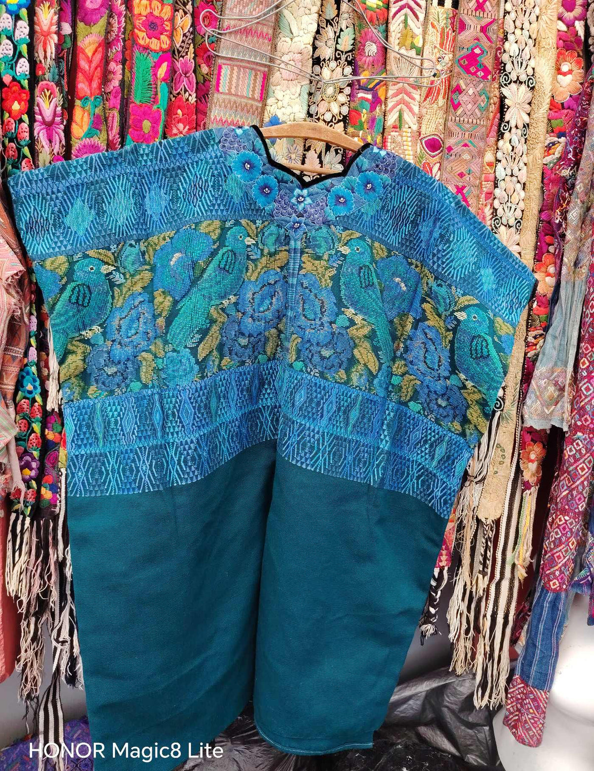 Teal Blue Almolonga Huipil #10-438