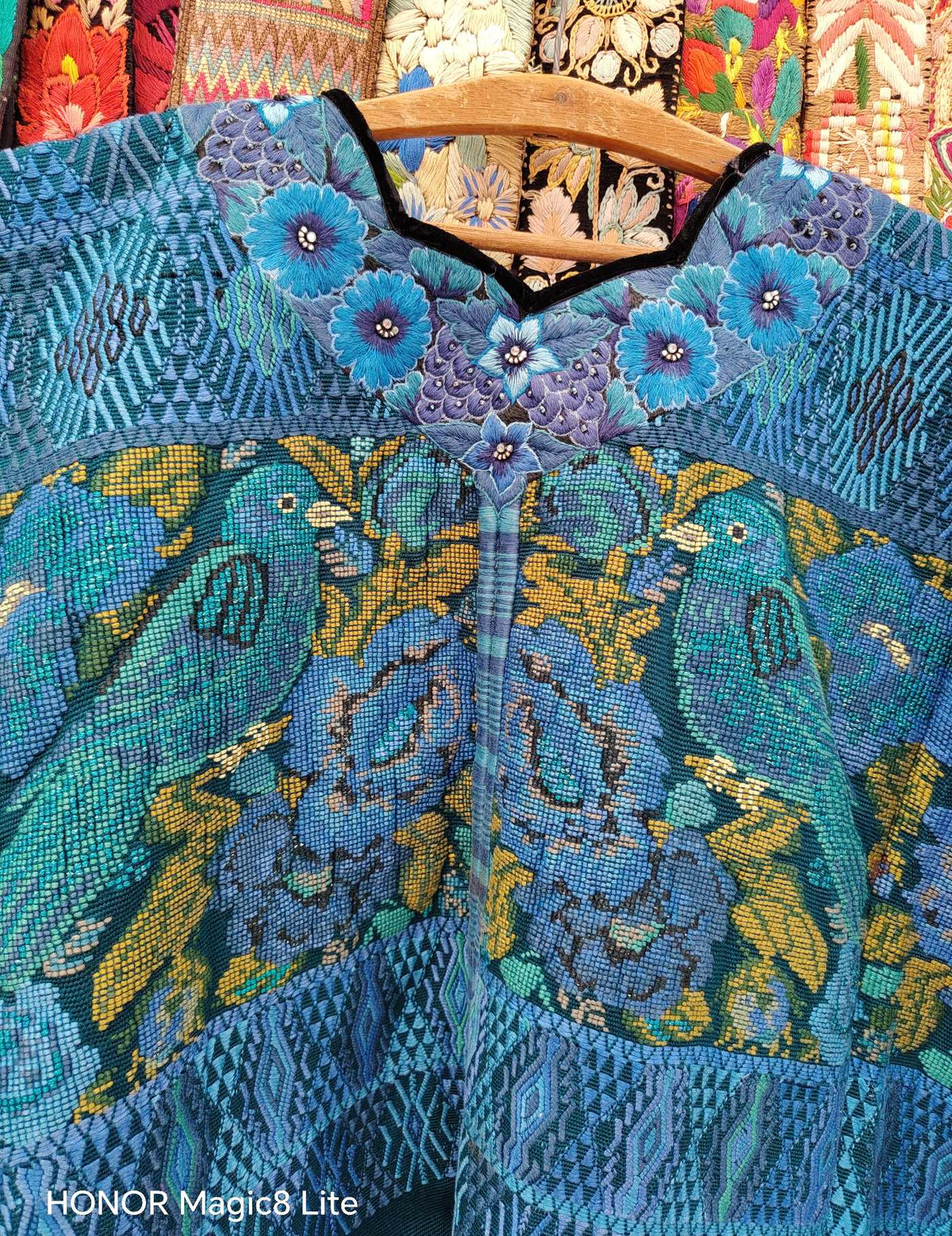 Teal Blue Almolonga Huipil #10-438