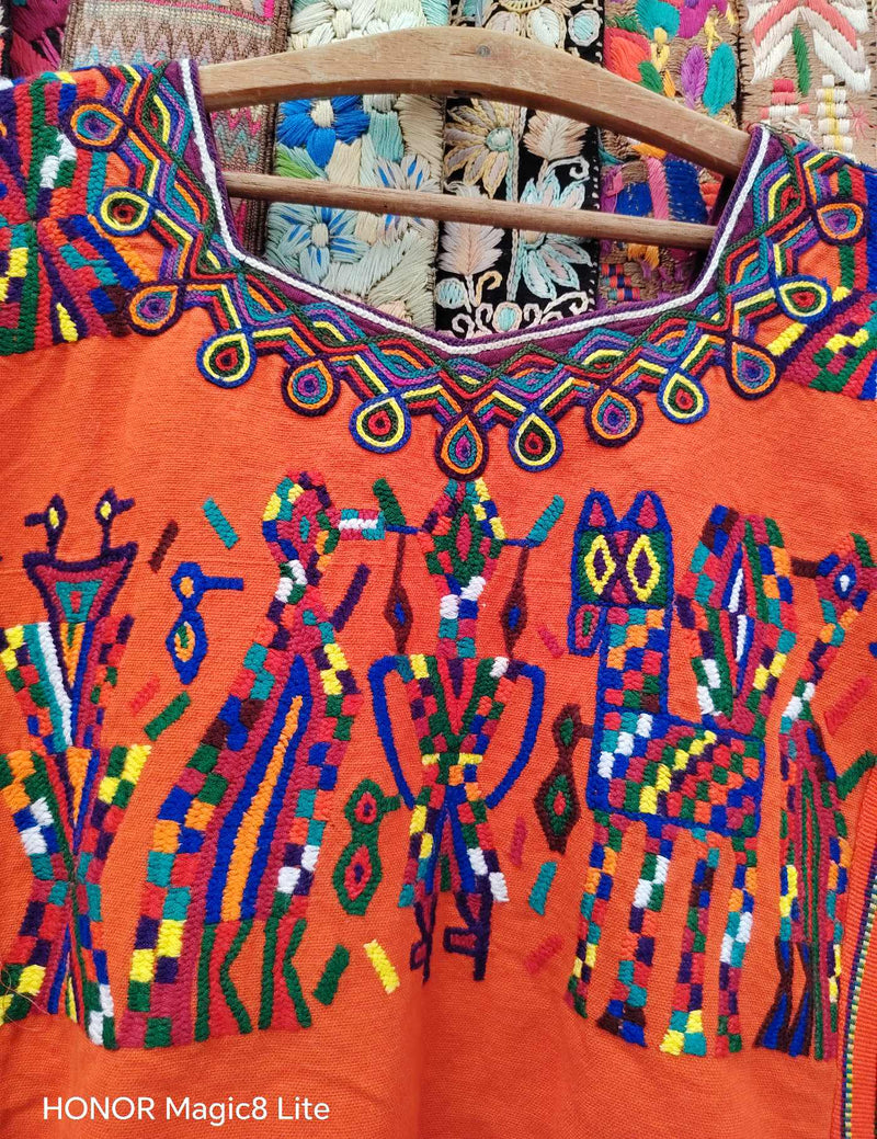 Orange Chajul Huipil #10-440